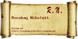 Rocskay Nikolett névjegykártya